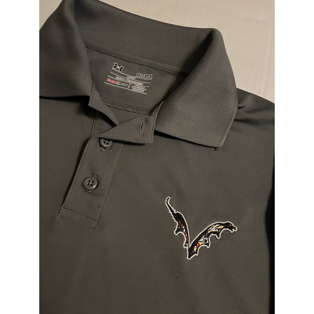 Under Armour Flying Dog Brewery Beer Logo Gray Polo Shirt MEDIUM Raging IPA Heat
